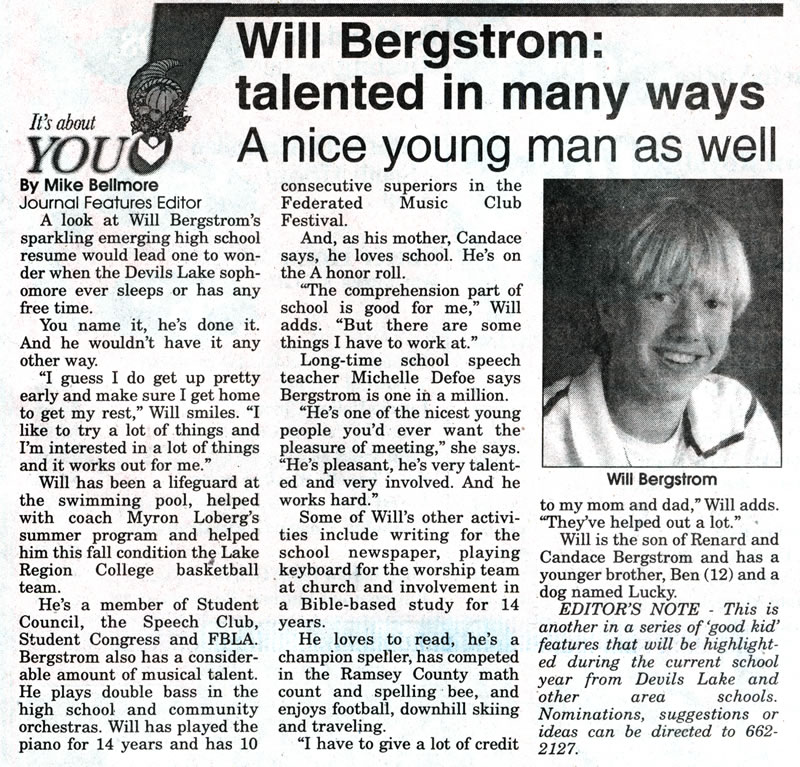 Will Bergstrom: talented in many ways